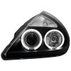 Φανάρια εμπρός Ford Ka (1996-2008) angel eyes, μαύρα , με λάμπες (Η1) - σετ 2τμχ.