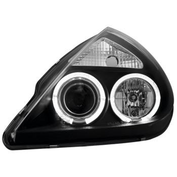 Φανάρια εμπρός Ford Ka (1996-2008) angel eyes, μαύρα , με λάμπες (Η1) - σετ 2τμχ. Φανάρια εμπρός Ford Ka (1996-2008) angel eyes, μαύρα , με λάμπες (Η1) - σετ 2τμχ.