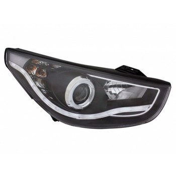 Φανάρια εμπρός Hyundai Tucson (2010-2013) led angel eyes - chrome , με λάμπες (Η1) - σετ 2τμχ.