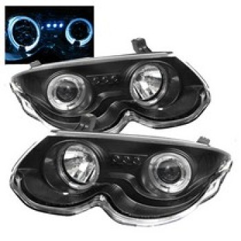 Φανάρια εμπρός Chrysler 300M (1999-2004) angel eyes με led - μαύρα , με λάμπες (Η1) - σετ 2τμχ. Φανάρια εμπρός Chrysler 300M (1999-2004) angel eyes με led - μαύρα , με λάμπες (Η1) - σετ 2τμχ.