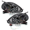 Φανάρια εμπρός Fiat Grande Punto (2005-2008) angel eyes - chrome , με λάμπες (Η1) - σετ 2τμχ.