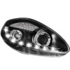 Φανάρια εμπρός Fiat Grande Punto (2005-2008) led - μαύρα , με λάμπες (Η1) - σετ 2τμχ.