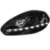 Φανάρια εμπρός Fiat Grande Punto (2005-2008) led - black , με λάμπες (Η1) - σετ 2τμχ.