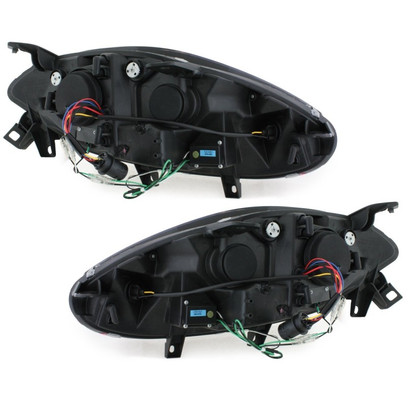 Φανάρια εμπρός Fiat Bravo (2007-2015) led - chrome , με λάμπες (Η1) - σετ 2τμχ.