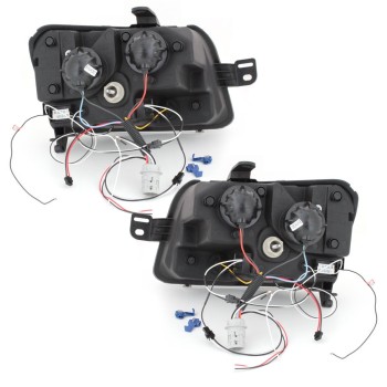 Φανάρια εμπρός Fiat Panda (2003-2009) led - chrome , με λάμπες (Η1) - σετ 2τμχ.