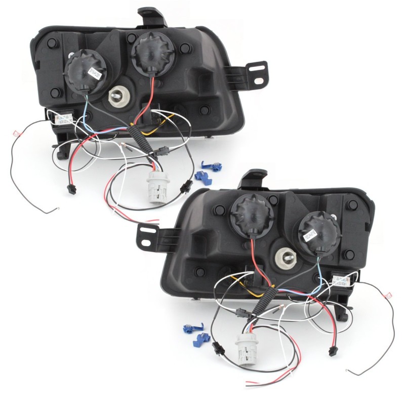 Φανάρια εμπρός Fiat Panda (2003-2009) led - chrome , με λάμπες (Η1) - σετ 2τμχ.