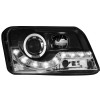 Φανάρια εμπρός Fiat Panda (2003-2012) led - μαύρα , με λάμπες (Η1) - σετ 2τμχ.