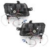 Φανάρια εμπρός Fiat Panda (2003-2012) led - μαύρα , με λάμπες (Η1) - σετ 2τμχ.