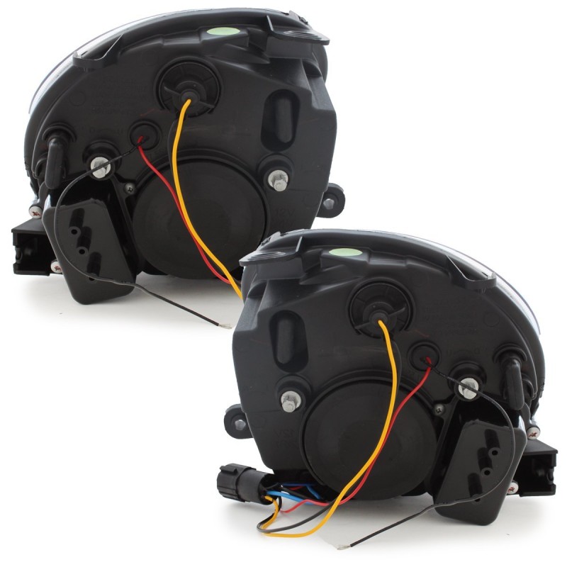 Φανάρια εμπρός Fiat 500 (2007-2015) led Dayline - chrome , με λάμπες (Η1) - σετ 2τμχ.