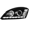 Φανάρια εμπρός Kia Ceed (2006-2009) led , μαύρα , με λάμπες (Η1) - σετ 2τμχ.