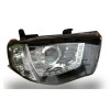 Φανάρια εμπρός Mitsubish L200 (2006-2010) led - μαύρα , με λάμπες (Η1) - σετ 2τμχ.