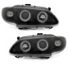 Φανάρια εμπρός Renault Megane / Renault Scenic 3/5 πορτο (1996-1999) angel eyes - μαύρα , με λάμπες (Η1) - σετ 2τμχ.