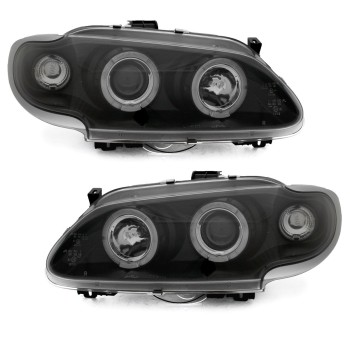 Φανάρια εμπρός Renault Megane / Renault Scenic 3/5 πορτο (1996-1999) angel eyes - μαύρα , με λάμπες (Η1) - σετ 2τμχ. Φανάρια εμπρός Renault Megane / Renault Scenic 3/5 πορτο (1996-1999) angel eyes - μαύρα , με λάμπες (Η1) - σετ 2τμχ.