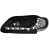 Φανάρια εμπρός Renault Megane 3 πορτο (1996-1999) led - μαύρα , με λάμπες (Η1) - σετ 2τμχ.