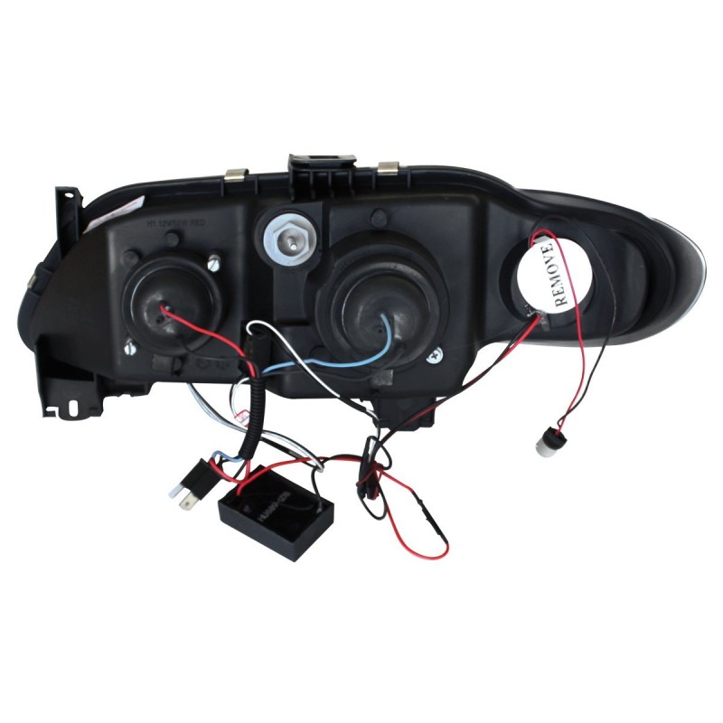 Φανάρια εμπρός Renault Megane 3 πορτο (1996-1999) led - μαύρα , με λάμπες (Η1) - σετ 2τμχ.