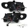 Φανάρια εμπρός Renault Megane (1996-1999) led - μαύρα , με λάμπες (Η1) - σετ 2τμχ.
