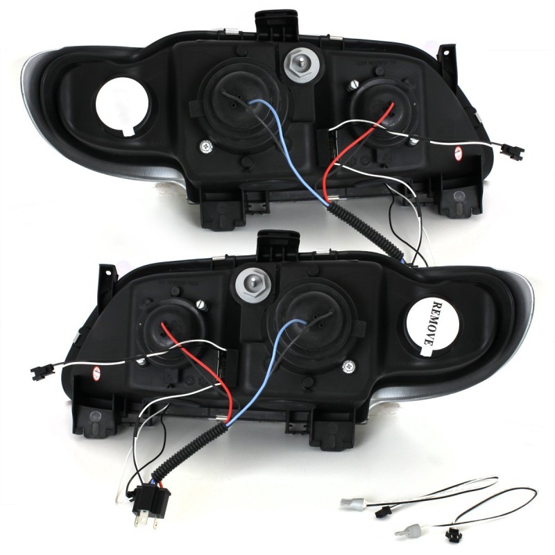 Φανάρια εμπρός Renault Megane (1996-1999) led - chrome , με λάμπες (Η1) - σετ 2τμχ.