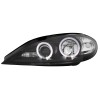 Φανάρια εμπρός Renault Megane (1999-2001) angel eyes - μαύρα , με λάμπες (Η1) - σετ 2τμχ.
