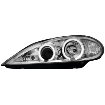 Φανάρια εμπρός Renault Megane (1999-2001) angel eyes - chrome , με λάμπες (Η1) - σετ 2τμχ. Φανάρια εμπρός Renault Megane (1999-2001) angel eyes - chrome , με λάμπες (Η1) - σετ 2τμχ.
