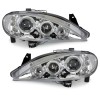 Φανάρια εμπρός Renault Megane (1999-2001) angel eyes, με λάμπες (Η1) - σετ 2τμχ.