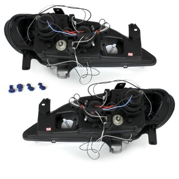 Φανάρια εμπρός Renault Megane (1999-2001) angel eyes, με λάμπες (Η1) - σετ 2τμχ. Φανάρια εμπρός Renault Megane (1999-2001) angel eyes, με λάμπες (Η1) - σετ 2τμχ.