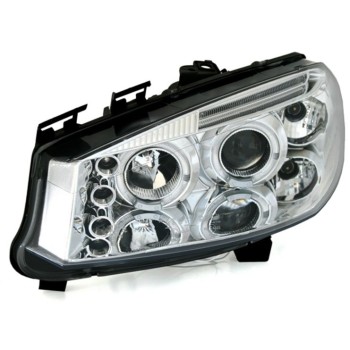 Φανάρια εμπρός Renault Megane (2002-2005) angel eyes, με λάμπες (Η1) - σετ 2τμχ.