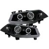 Φανάρια εμπρός Renault Megane (2002-2005) angel eyes, μαύρα , με λάμπες (Η1) - σετ 2τμχ.