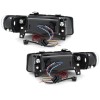 Φανάρια εμπρός Seat Leon /Toledo (1999-2004) angel eyes - chrome , με λάμπες (Η1) - σετ 2τμχ.
