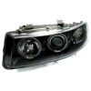 Φανάρια εμπρός Seat Leon /Toledo (1999-2004) angel eyes - μαύρα , με λάμπες (Η1) - σετ 2τμχ.