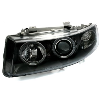 Φανάρια εμπρός Seat Leon /Toledo (1999-2004) angel eyes - μαύρα , με λάμπες (Η1) - σετ 2τμχ. Φανάρια εμπρός Seat Leon /Toledo (1999-2004) angel eyes - μαύρα , με λάμπες (Η1) - σετ 2τμχ.