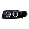Φανάρια εμπρός Seat Leon /Toledo (1999-2004) angel eyes - μαύρα , με λάμπες (Η1) - σετ 2τμχ.