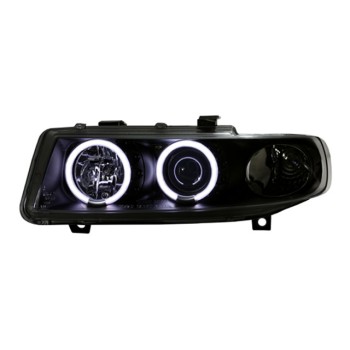 Φανάρια εμπρός Seat Leon /Toledo (1999-2004) angel eyes - μαύρα , με λάμπες (Η1) - σετ 2τμχ. Φανάρια εμπρός Seat Leon /Toledo (1999-2004) angel eyes - μαύρα , με λάμπες (Η1) - σετ 2τμχ.