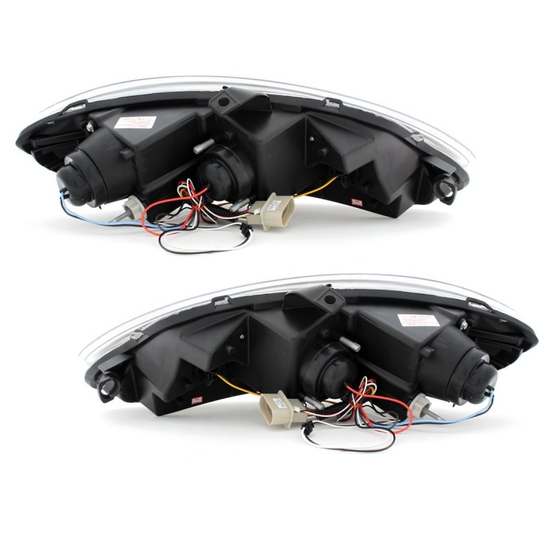 Φανάρια εμπρός Seat Altea /Leon / Toledo (2005-2009) led - χρωμίου , με λάμπες (Η1) - σετ 2τμχ.