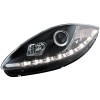 Φανάρια εμπρός Seat Altea /Leon / Toledo (2005-2009) led - μαύρα , με λάμπες (Η1) - σετ 2τμχ.