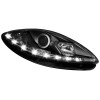 Φανάρια εμπρός Seat Altea /Leon / Toledo (2009-2012+) led - μαύρα , με λάμπες (Η1) - σετ 2τμχ.