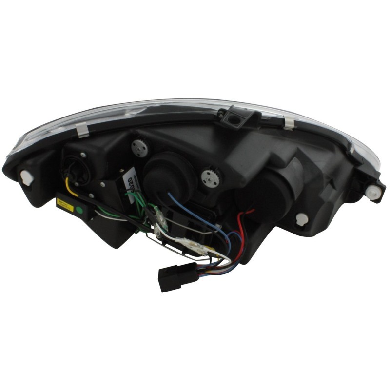 Φανάρια εμπρός Seat Altea /Leon / Toledo (2009-2012+) led - μαύρα , με λάμπες (Η1) - σετ 2τμχ.