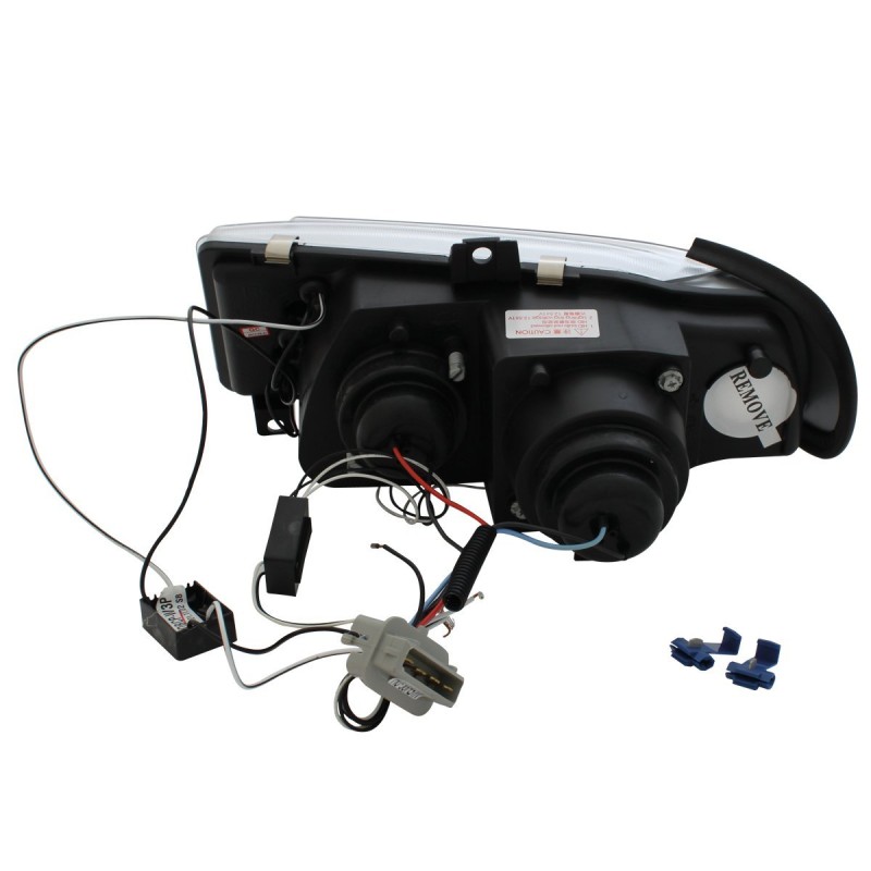 Φανάρια εμπρός Seat ibiza 6K (1993-2000) angel eyes - chrome , με λάμπες (Η1) - σετ 2τμχ.
