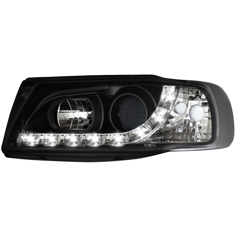 Φανάρια εμπρός Seat ibiza 6K (1993-2000) led - μαύρα , με λάμπες (Η1) - σετ 2τμχ.