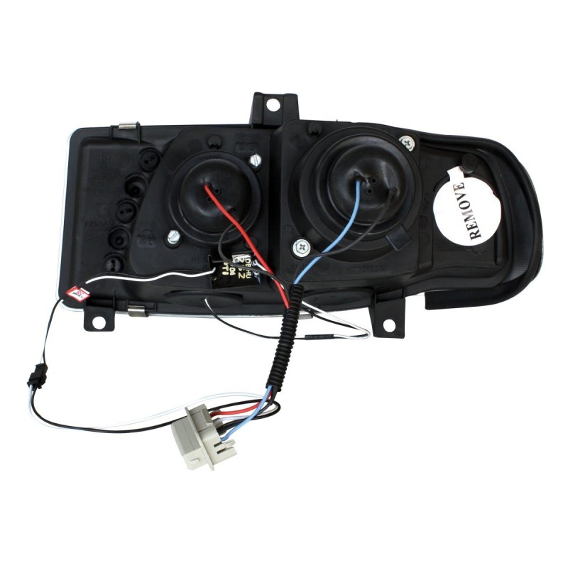 Φανάρια εμπρός Seat ibiza 6K (1993-2000) led - μαύρα , με λάμπες (Η1) - σετ 2τμχ.