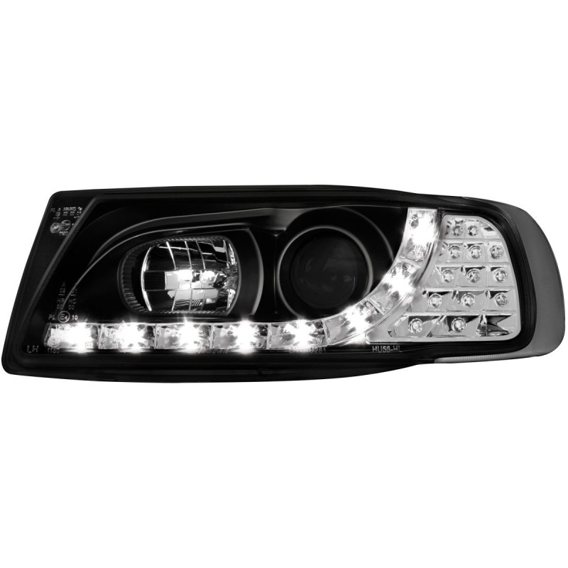 Φανάρια εμπρός Seat ibiza 6K (1993-2000) led - black , με λάμπες (Η1) - σετ 2τμχ.