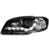 Φανάρια εμπρός Seat ibiza 6K2 (2000-2002) led - μαύρα , με λάμπες (Η1) - σετ 2τμχ.