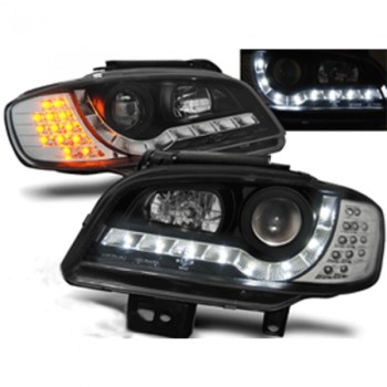 Φανάρια εμπρός Seat ibiza 6K2 (2000-2002) led - black , με λάμπες (Η1) - σετ 2τμχ. Φανάρια εμπρός Seat ibiza 6K2 (2000-2002) led - black , με λάμπες (Η1) - σετ 2τμχ.