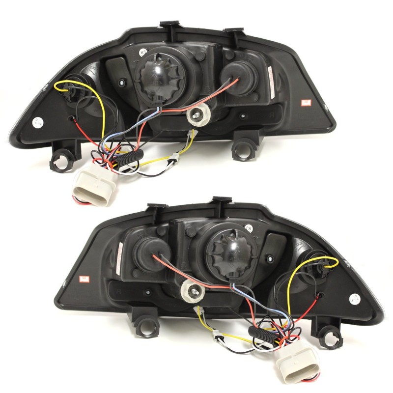Φανάρια εμπρός Seat ibiza 6L (2003-2008) led - chrome , με λάμπες (Η1) - σετ 2τμχ.