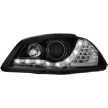 Φανάρια εμπρός Seat ibiza 6L (2003-2008) led - μαύρα , με λάμπες (Η1) - σετ 2τμχ. Φανάρια εμπρός Seat ibiza 6L (2003-2008) led - μαύρα , με λάμπες (Η1) - σετ 2τμχ.