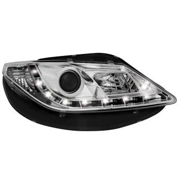 Φανάρια εμπρός Seat ibiza 6J (2008-2012) led - chrome , με λάμπες (Η1) - σετ 2τμχ.