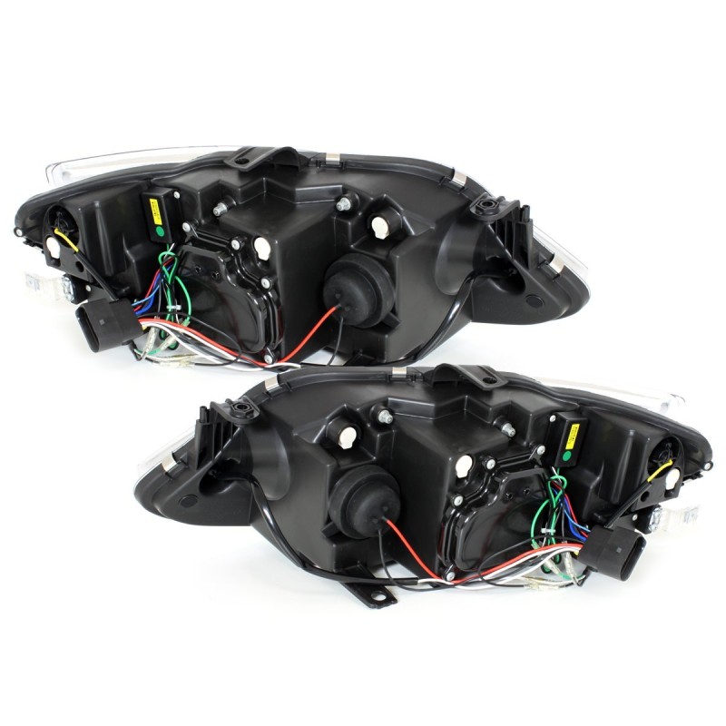 Φανάρια εμπρός Seat ibiza 6J (2008-2012) led - chrome , με λάμπες (Η1) - σετ 2τμχ.