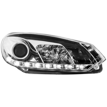Φανάρια εμπρός Vw Golf 6 , μαύρα , με λάμπες (Η1) led - σετ 2τμχ. Φανάρια εμπρός Vw Golf 6 , μαύρα , με λάμπες (Η1) led - σετ 2τμχ.