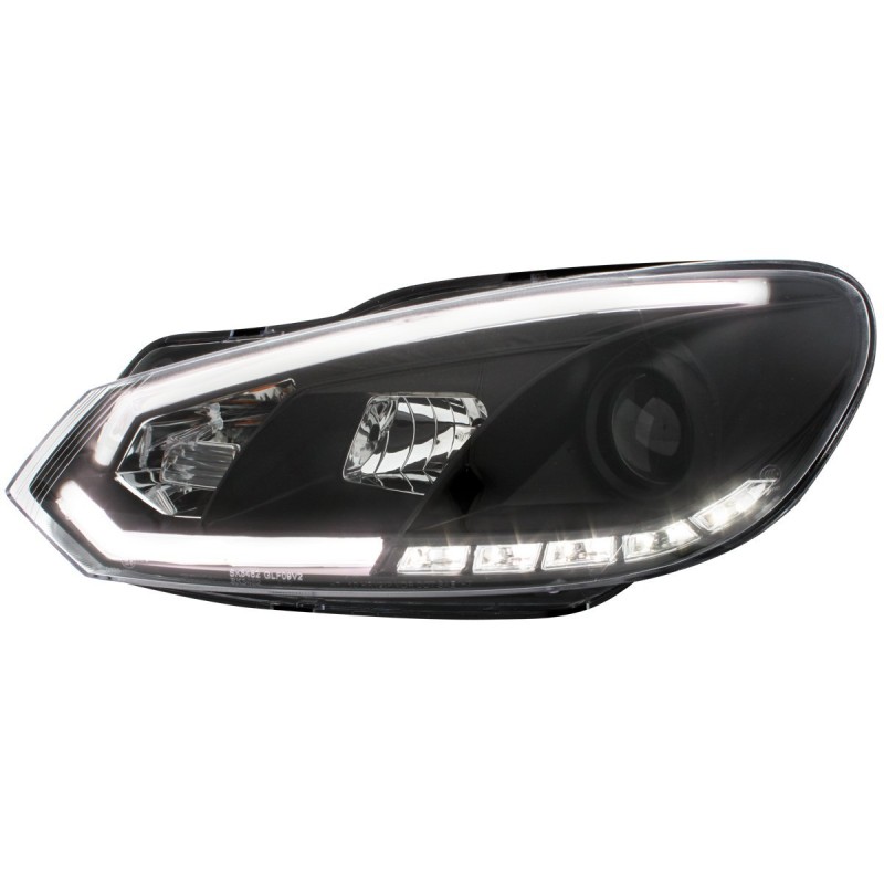 Φανάρια εμπρός Vw Golf 6 με DRL , με λάμπες (Η1) led - σετ 2τμχ.
