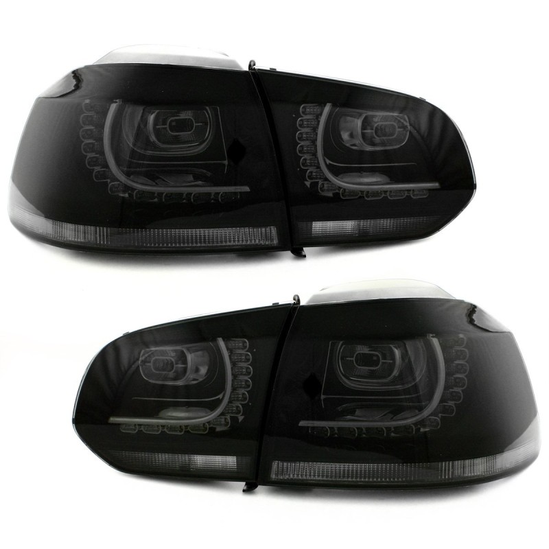 Πίσω φανάρια led Vw Golf 6 - μαύρα - σετ 2τμχ.