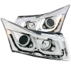 Φανάρια εμπρός Chevrolet Cruze (2009-2012) led - chrome , με λάμπες (Η1) - σετ 2τμχ.